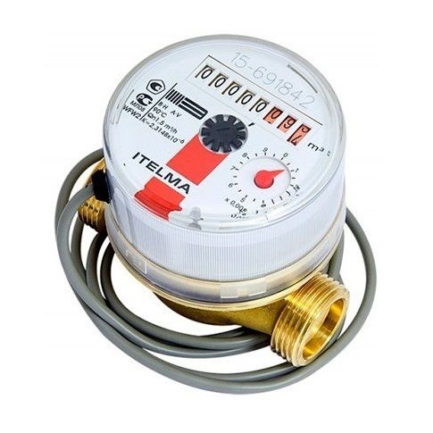 Импульсный счетчик горячей воды Ителма ГВС ДУ=15 L=80 без КМЧ 
