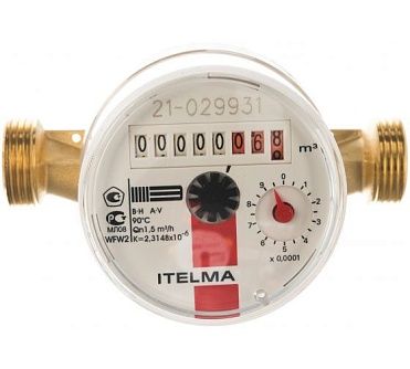 Счетчик воды ГВС Ителма 1/2 - 110мм без КМЧ Ит.Г-15 б/кмч